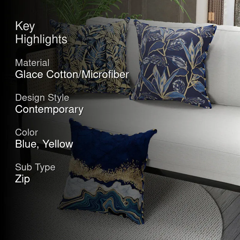 Mandanis Printed Microfiber Cushion Cover - Set Of Three media 2