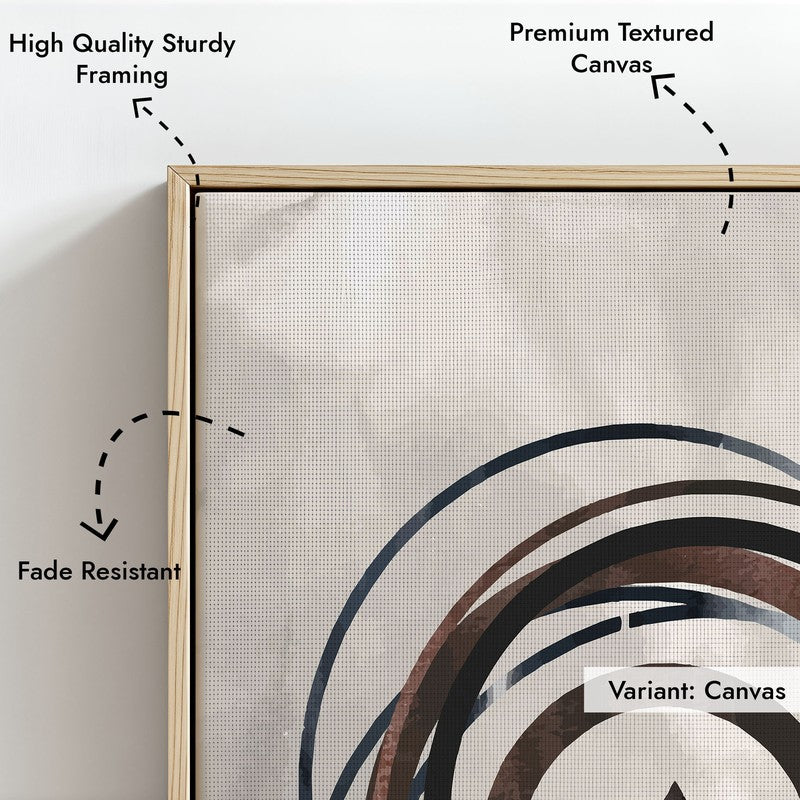 Abstract Alignments Archival Canvas Wall Art (Natural Brown Frame) - Set Of Three media 10