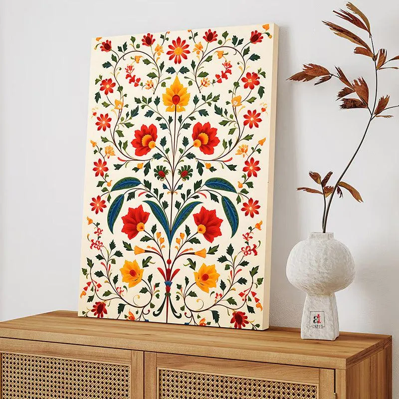 Poppy Path Canvas Ethnic Wall Art media 2