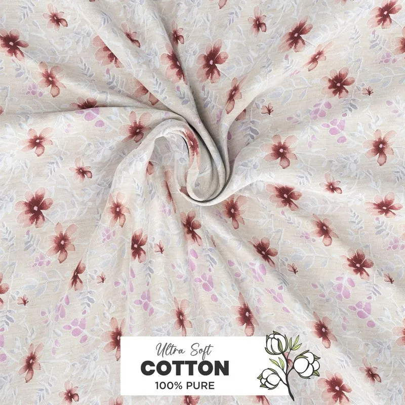 Nyric Cotton Bedsheet (Peach) - 144 TC media 5