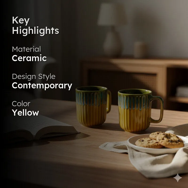 Brew Ceramic Coffee Mug (300 mL Each) - Set Of Two media 2
