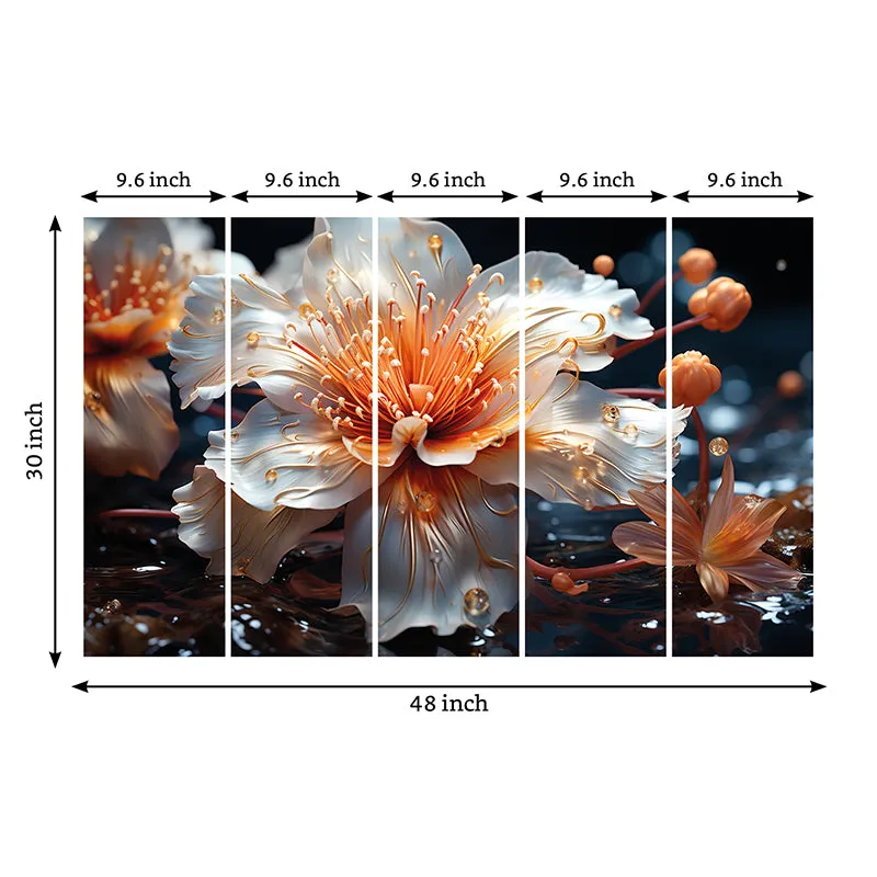 Liquid Flora II Canvas Wall Art - Set Of Five media 8