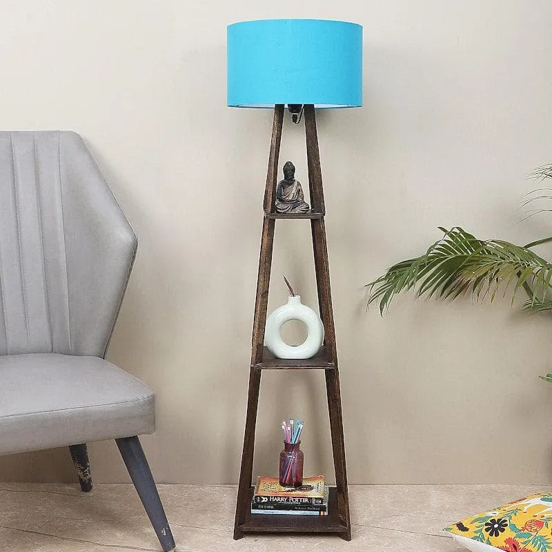 Seasa Wistera Floor Lamp With Shelf - Teal media 3