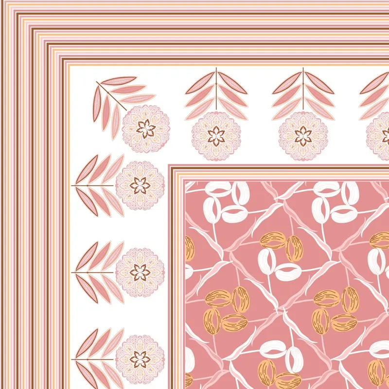 Rang Aura Cotton Bedsheet (Pink,Yellow) - 120 TC media 5