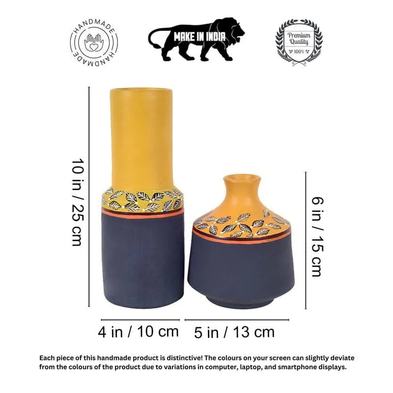 Amoli Tribal Terracotta Vase - Set Of Two media 5