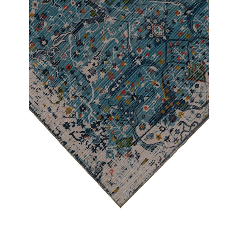 Qamra Ethnic Polyester Carpet - Blue media 6