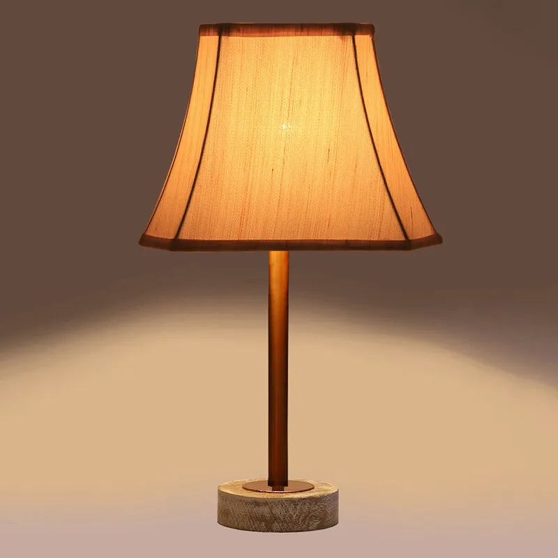 Ceylon Rodin Wooden Table Lamp - OffWhite,Copper,White media 6