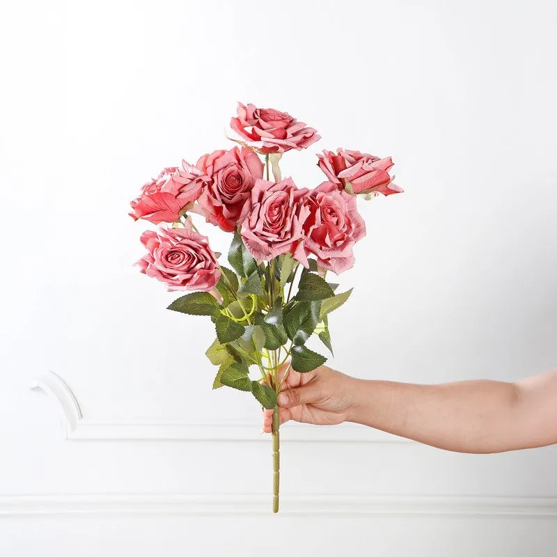 Floraura Rose Fabric Artificial Flower - Pink media 4