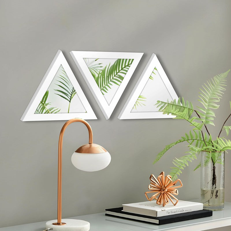 Apex Triangle Wall Mirrors (White) - Set Of Three media 4