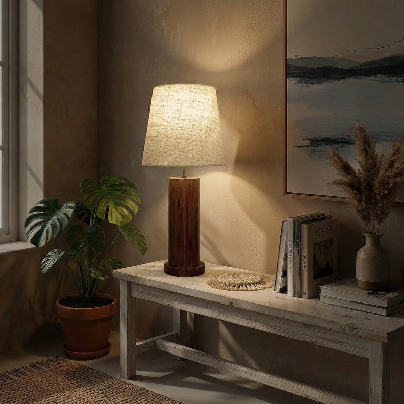 Imago Jute Table Lamp - Brown,White media 3