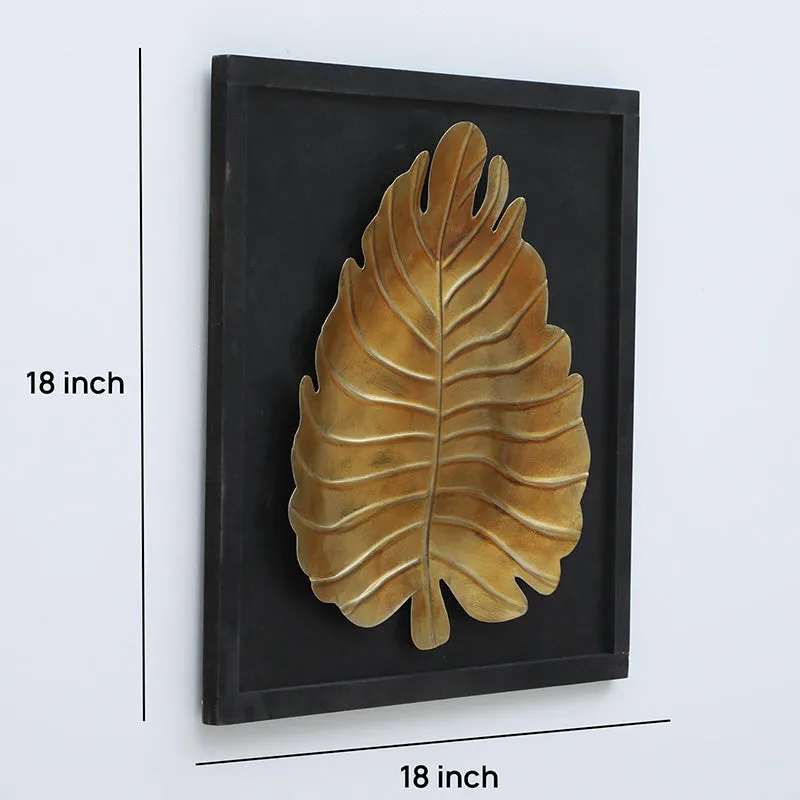 Solitary Leaf Iron Wall Accent With Wooden Frame media 6