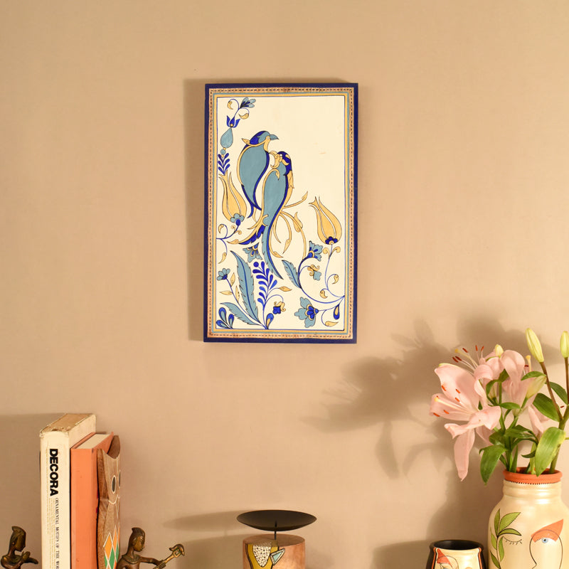 Blue Birdies Wall Art With Frame