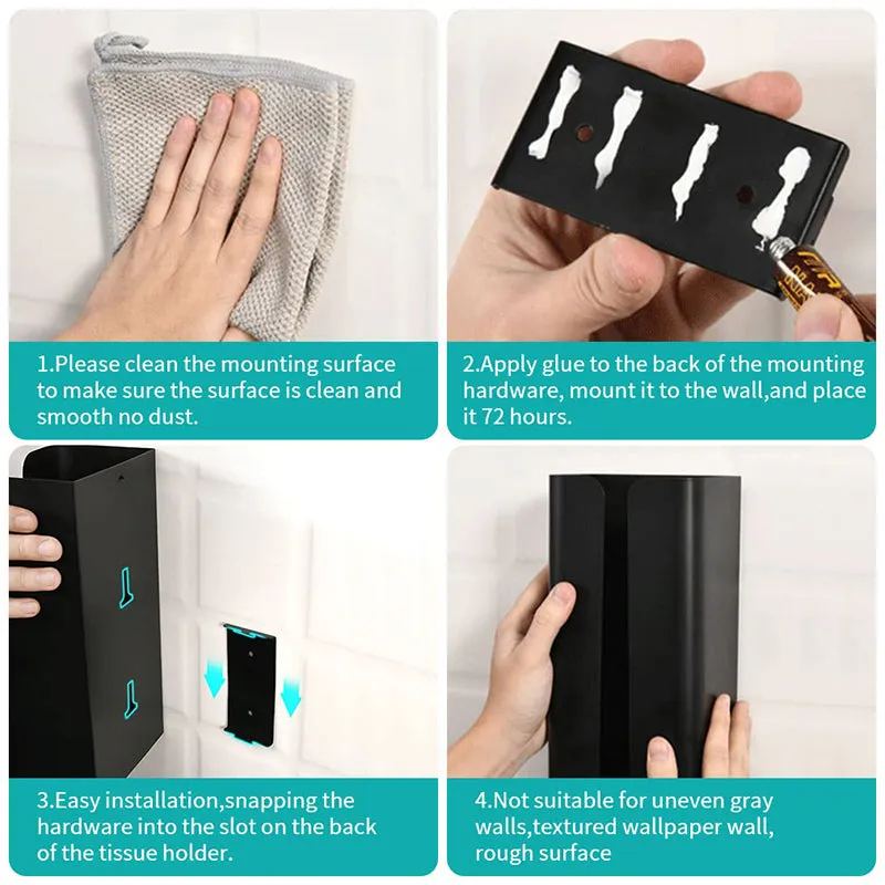 Firro Carbon Steel Wall-Mounted Tissue Dispenser - Black media 8