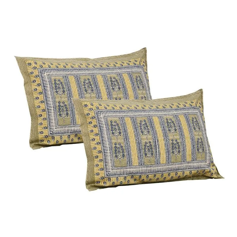 Kineesh Printed Cotton Bedsheet (Yellow) - 160 TC media 5