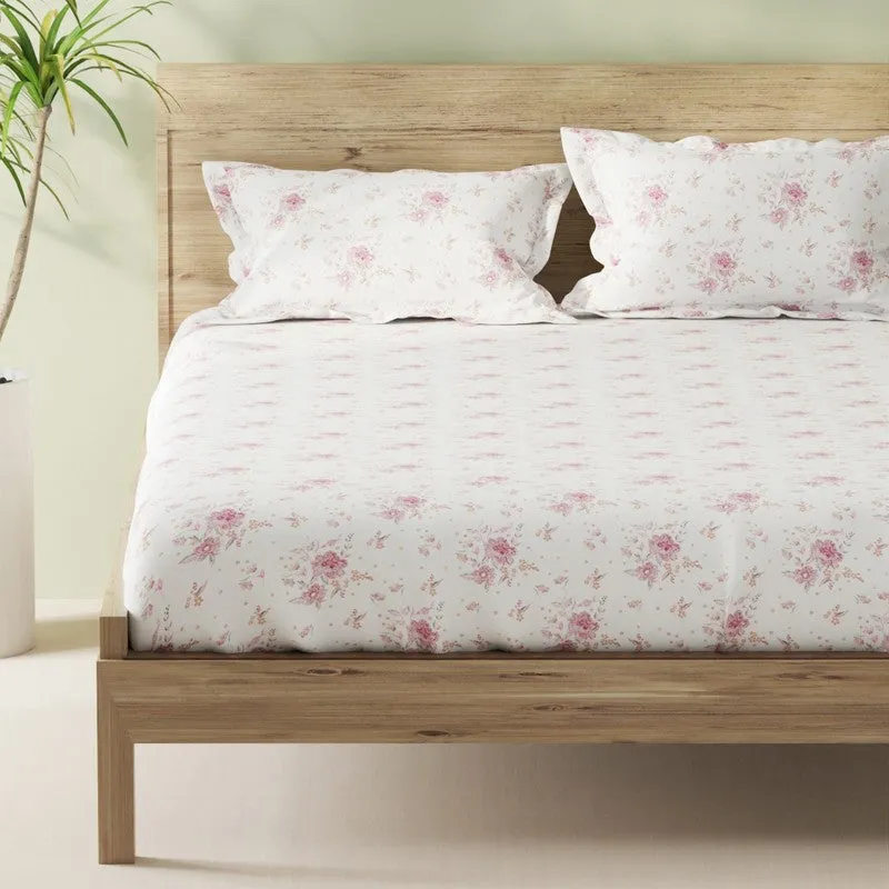 Novira Fitted Cotton Bedsheet (Red) - 144 TC media 4