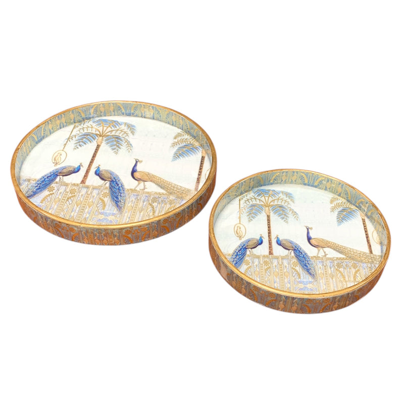 Mayurika Garden Wood Serving Tray (Round) - Set Of Two media 6