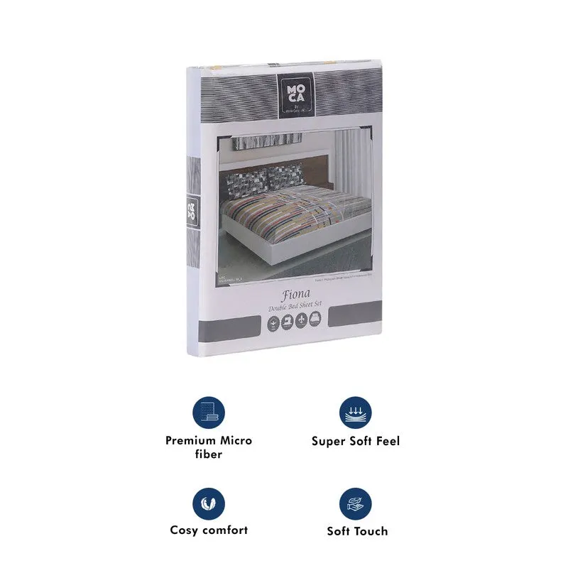 Monte Carlo Flow Stripe Cotton Bedsheet (Grey) - 104 TC media 10