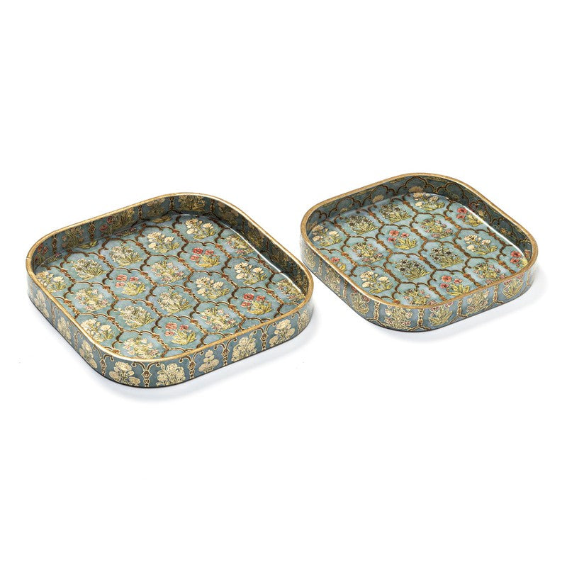 Fleur Jharokhas Square Serving Tray - Set Of Two media 6