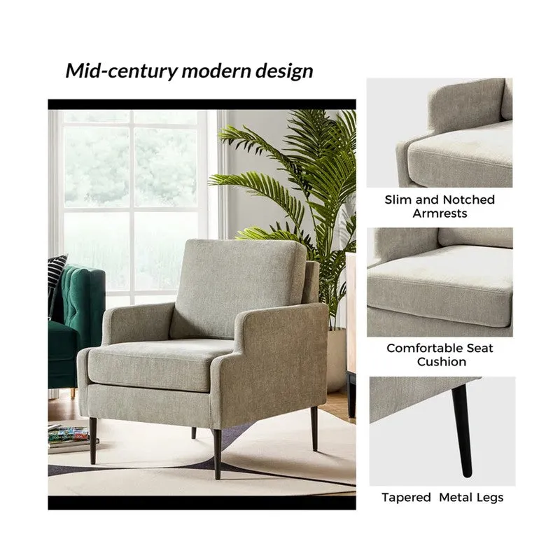 Nexora Neem Wood Accent Chair - Beige media 5