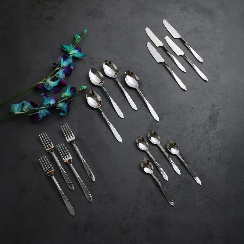 Novara Stainless Steel Cutlery Set (Silver) - Sixteen Piece Set media 1