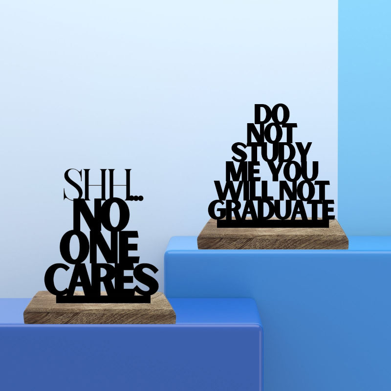 Silent Disregard Typography Showpiece - Set Of Two