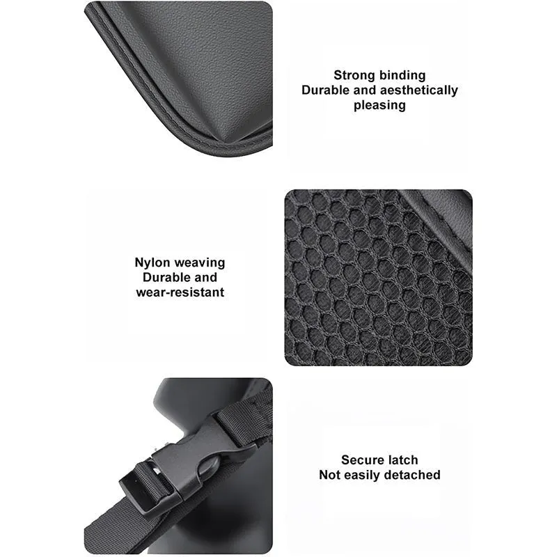 Sleek Seat Leather Car Seat Organizer With Foldable Tray - Dark Grey media 6