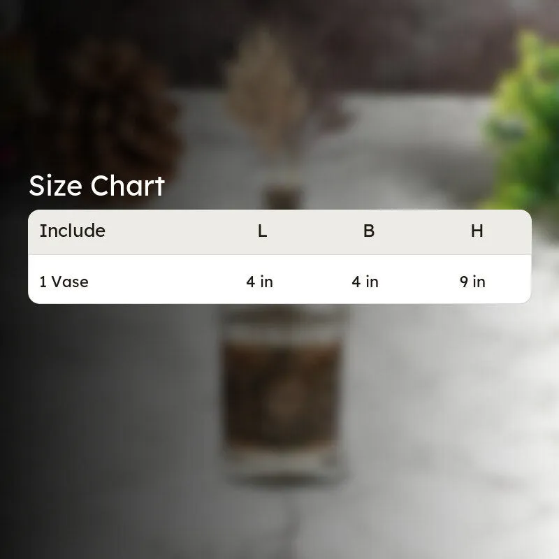 Size chart image for the vase