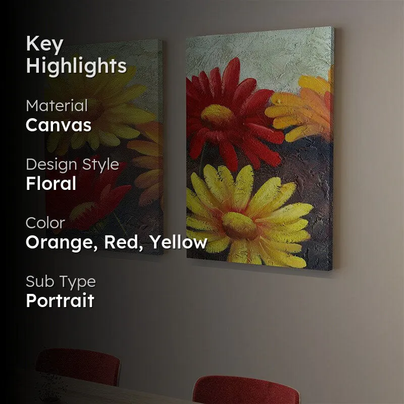 Fleur Fanatasy Canvas Wall Painting - Set Of Two media 2