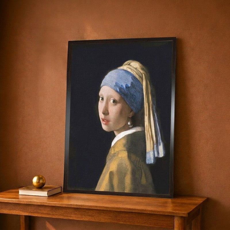 Girl with a Pearl Earring Canvas Wall Painting - 9 x 12 Inches