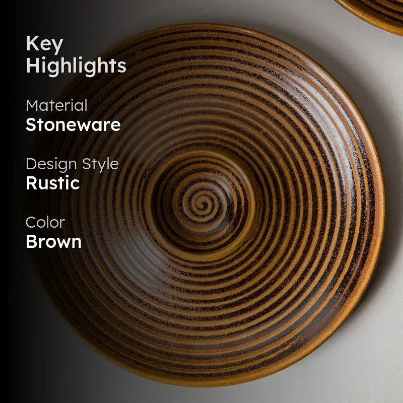 Terra Tones Chip & Dip Stoneware Platter media 2