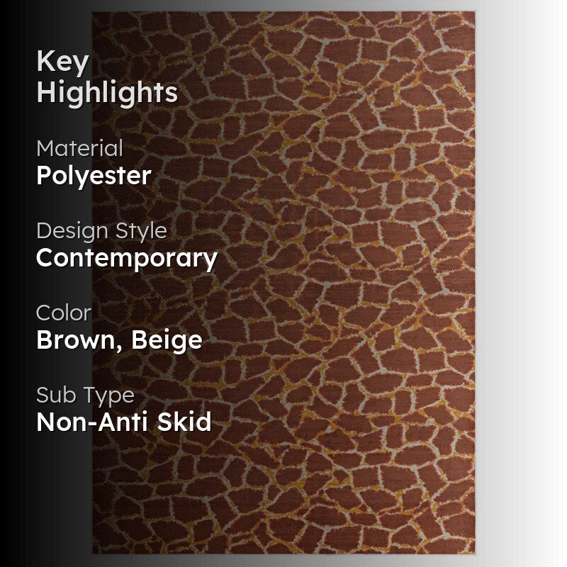 Ailin Abstract Polyester Anti-Skid Polyester Carpet - Light Brown media 2