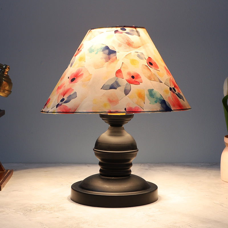 Luna Borealis Prima Printed Mango Wood Table Lamp - Multicolor