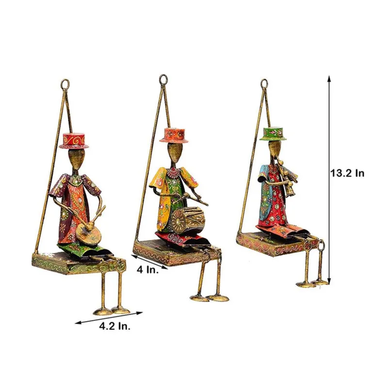 Seated Troupe Iron Wall Accent - Set Of Three media 6