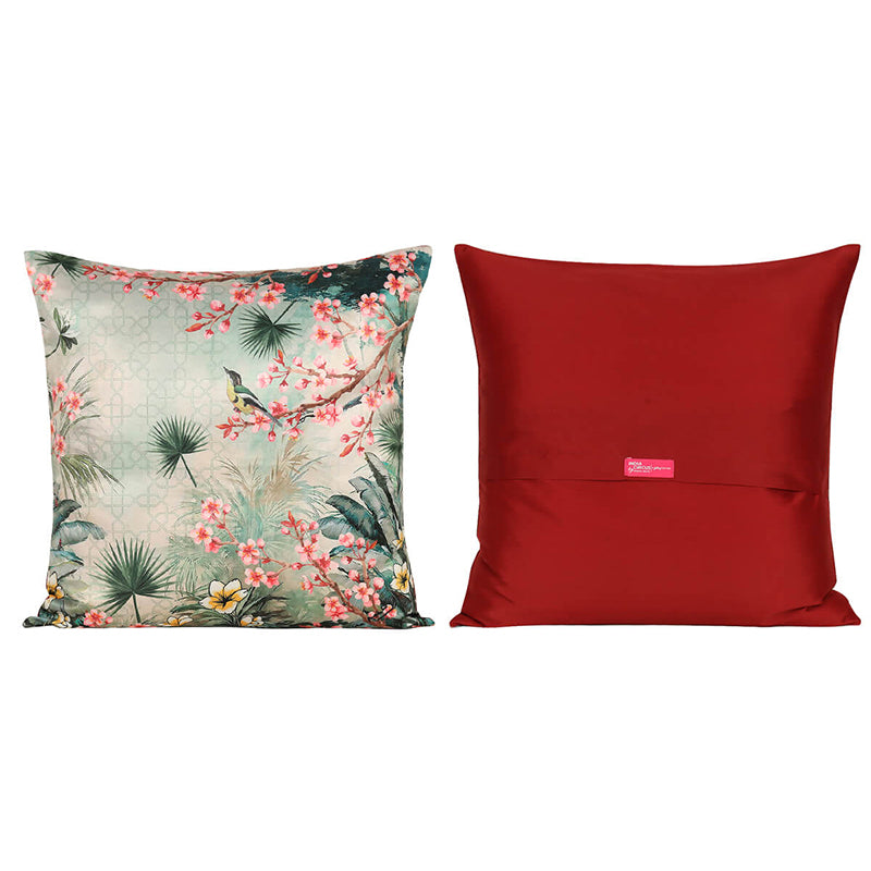 India Circus Floral Frolic Printed Velvet Cushion Cover - Set Of Five media 5
