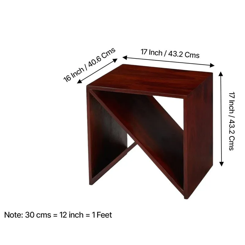 Averox Sheesham Wooden Side & Bedside Table - Dark Brown media 10