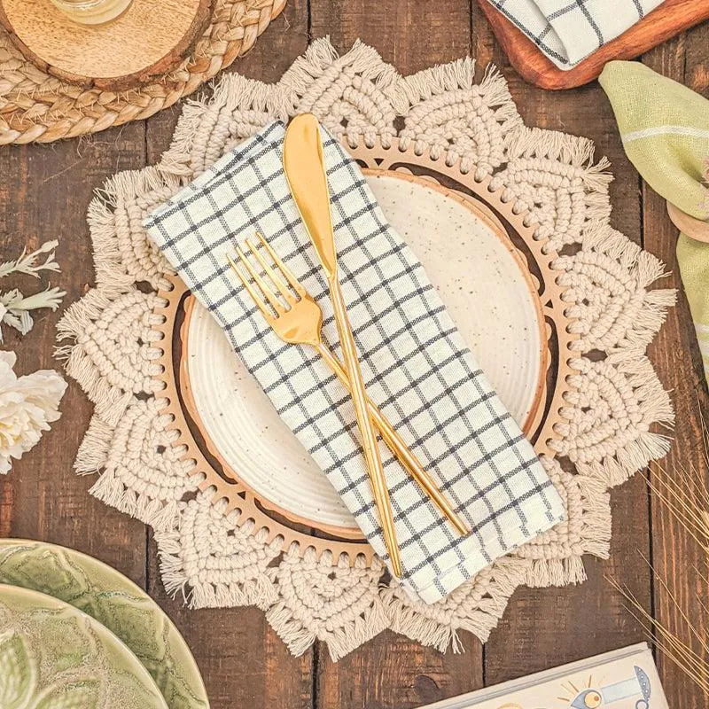 Boho Artsy Handcrafted Macrame Placemat - Single Piece media 5