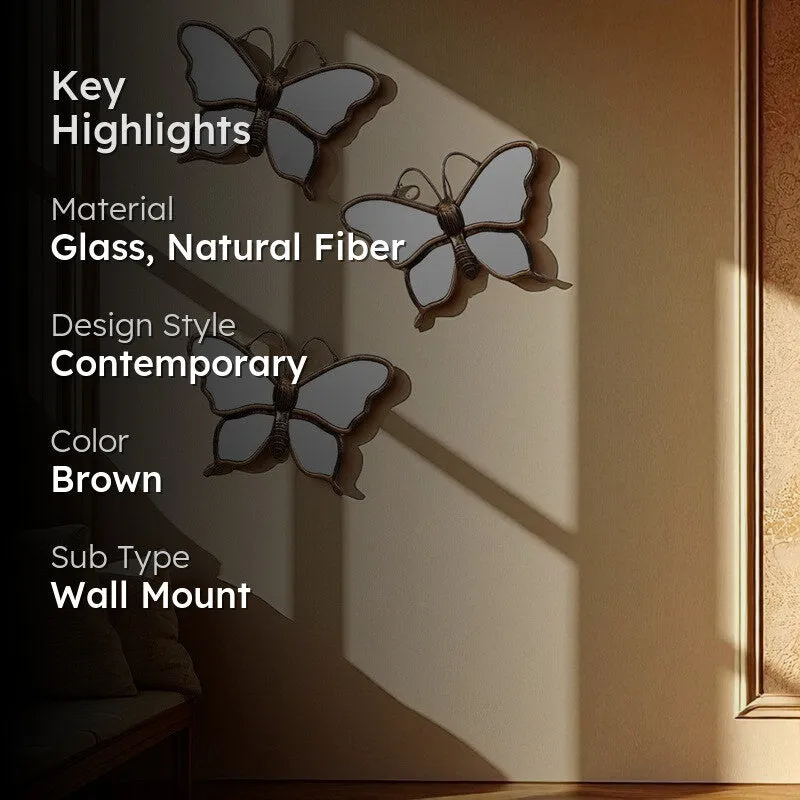 Aureflutter Wall Mirror With Fibre Frame - Set Of Three media 2