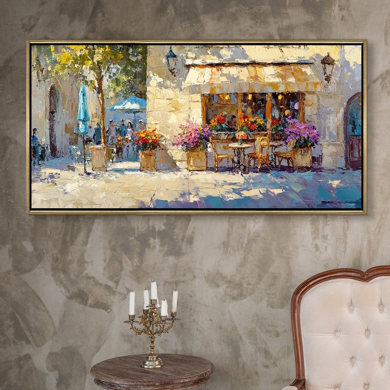 Amber Breaths Canvas Wall Painting With Frame