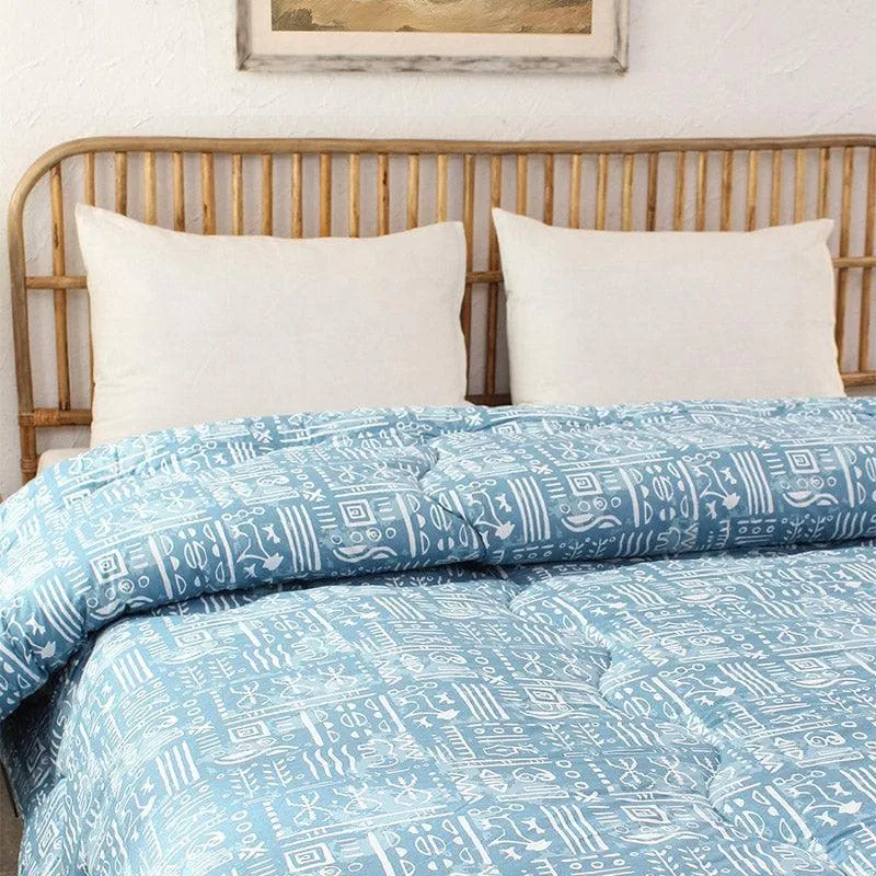 Snuggle Soft Cotton Comforter (Blue) - 350 GSM media 3