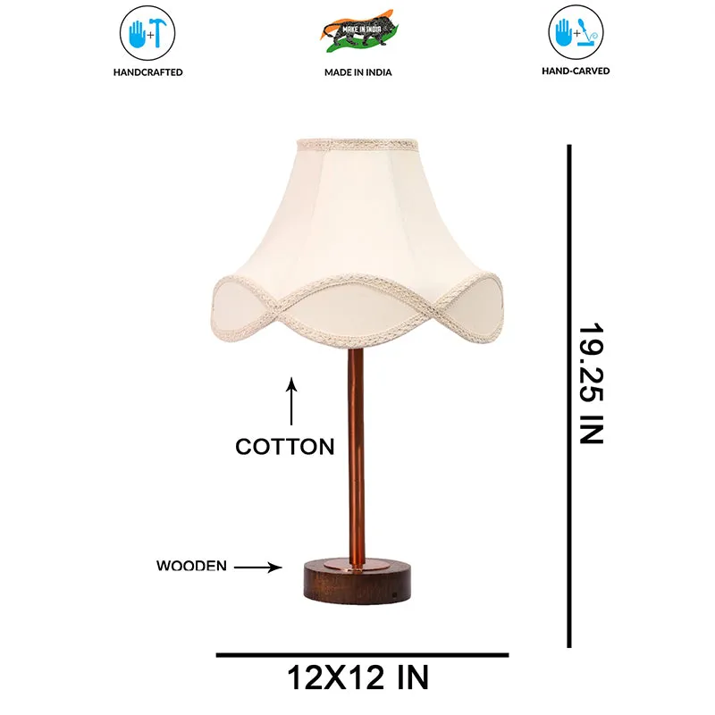 Valencia Arc Rodin Wooden Table Lamp - OffWhite,Copper,Brown media 7