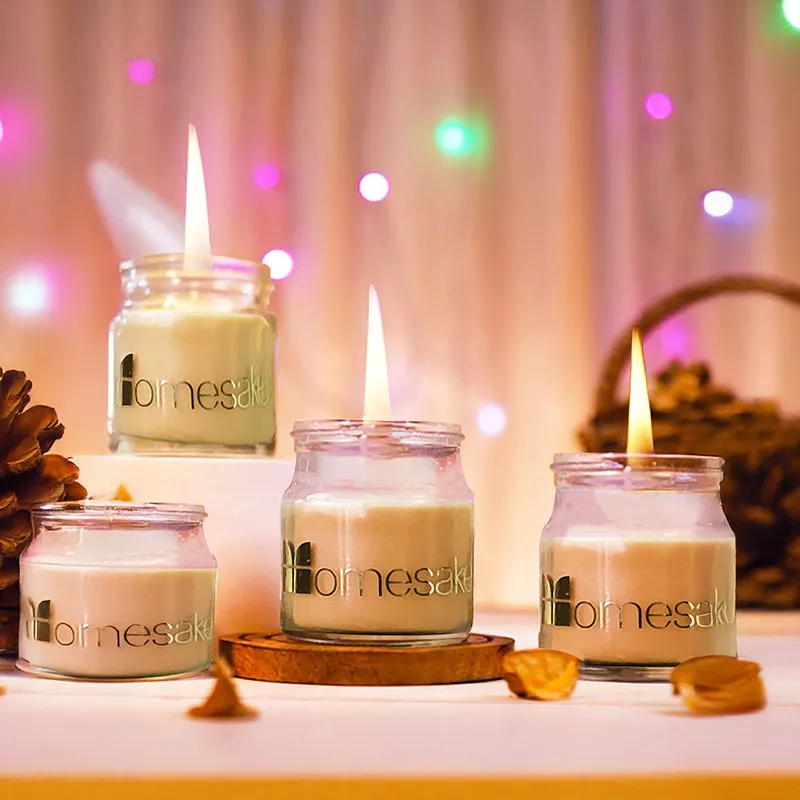 Cenote Scented Candle (Lemongrass/Beige) - Set Of Four media 1