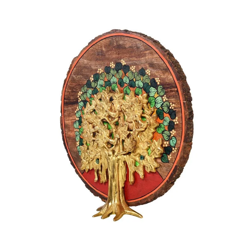 Tree of Life Round Mango Wood Wall Accent media 4