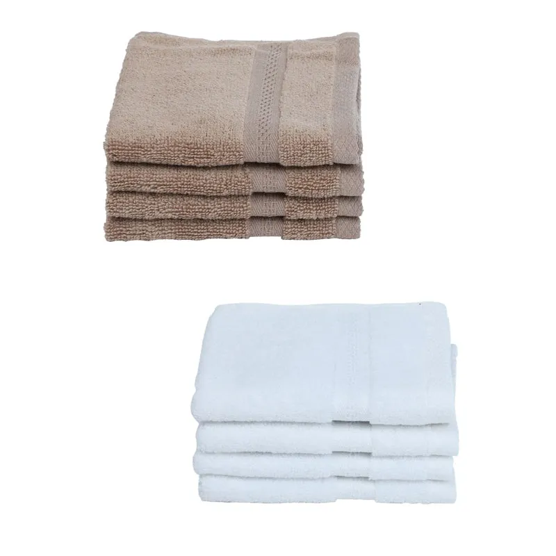 Miorah Face Towel (White & Beige) - Set Of Eight media 4