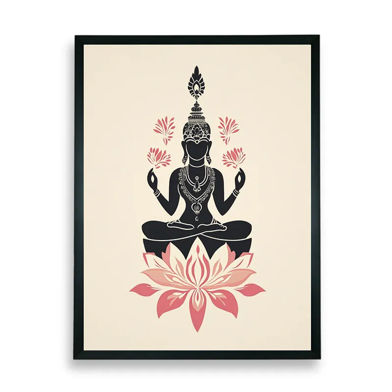 Padma Buddha Canvas Wall Art With Resin Frame media 8