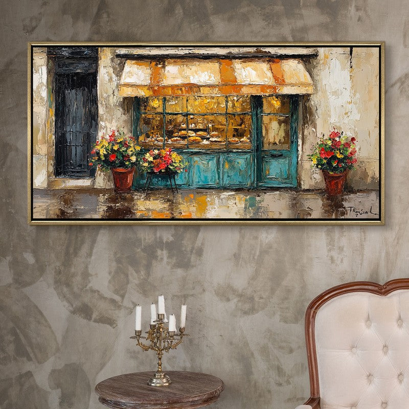Windowed Canvas Wall Painting With Frame