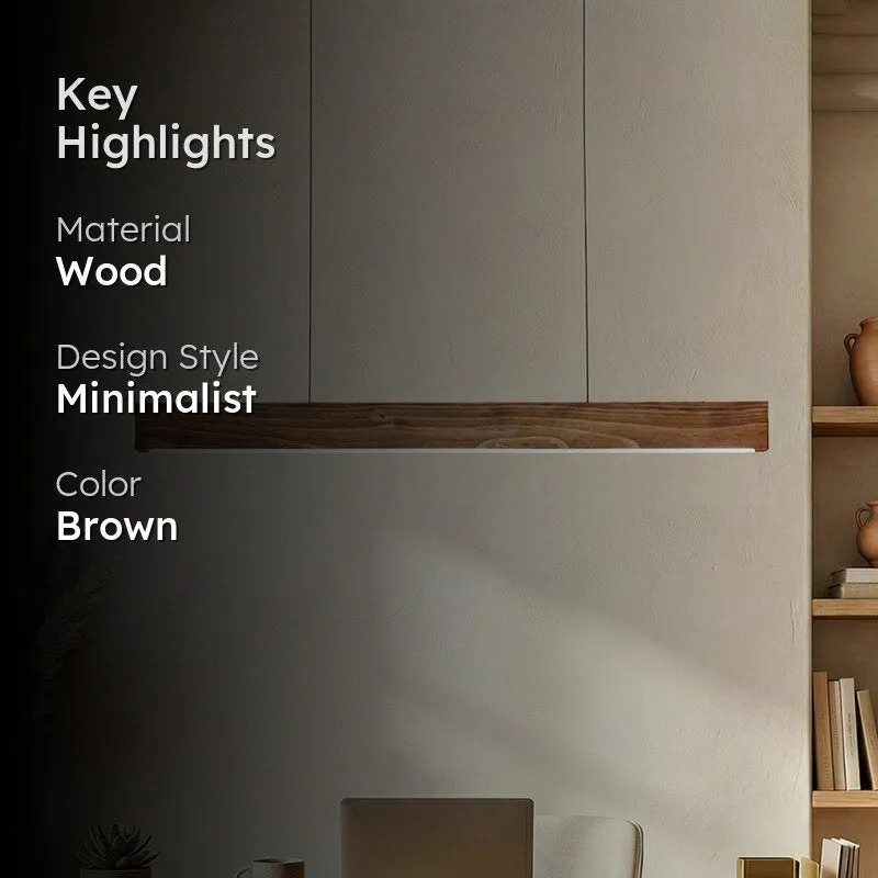 Enchant Linear LED Wooden Ceiling Lamp - Brown media 2