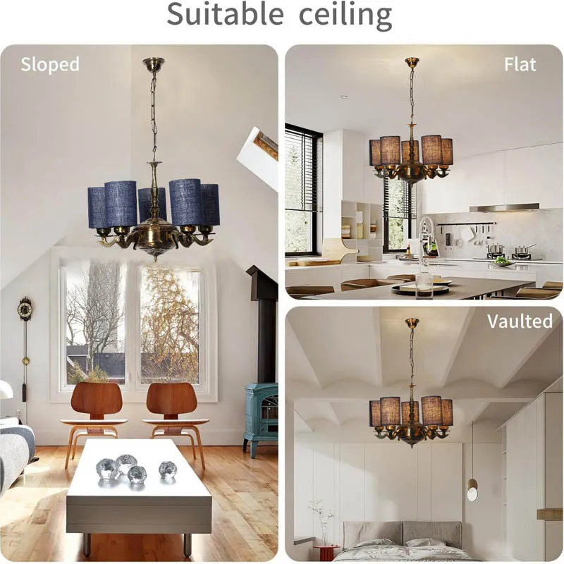 Misha Cylindrical Golden Antique Ceiling Lamp media 5