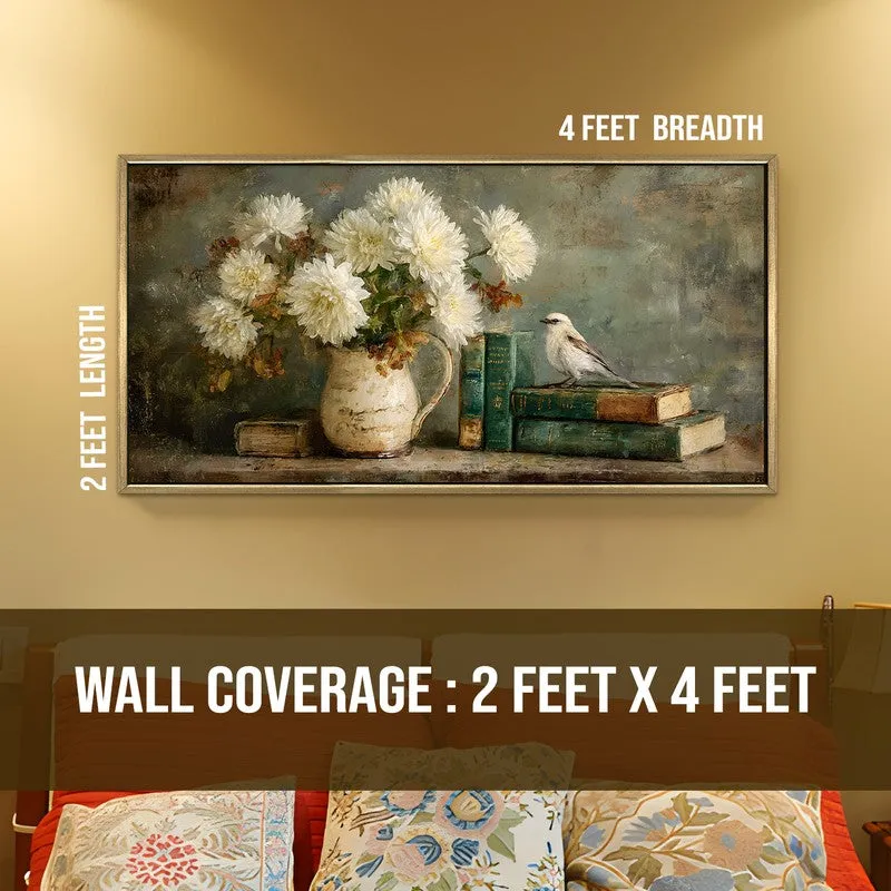 Feathered Tale Canvas Wall Painting With Frame media 8