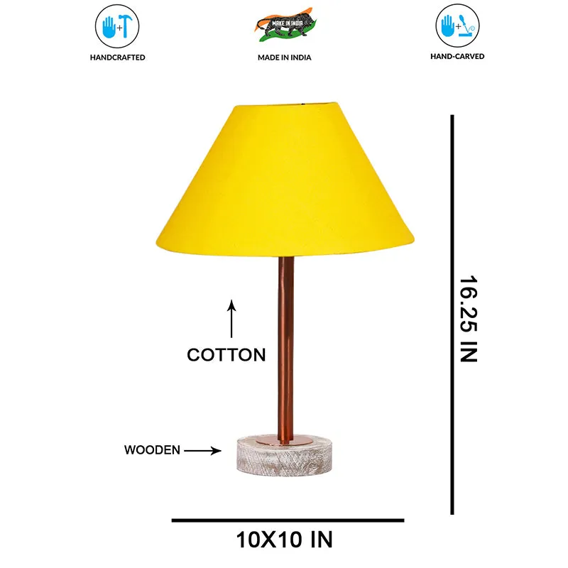 Cotin II Rodin Wooden Table Lamp - Yellow,Copper,White media 7