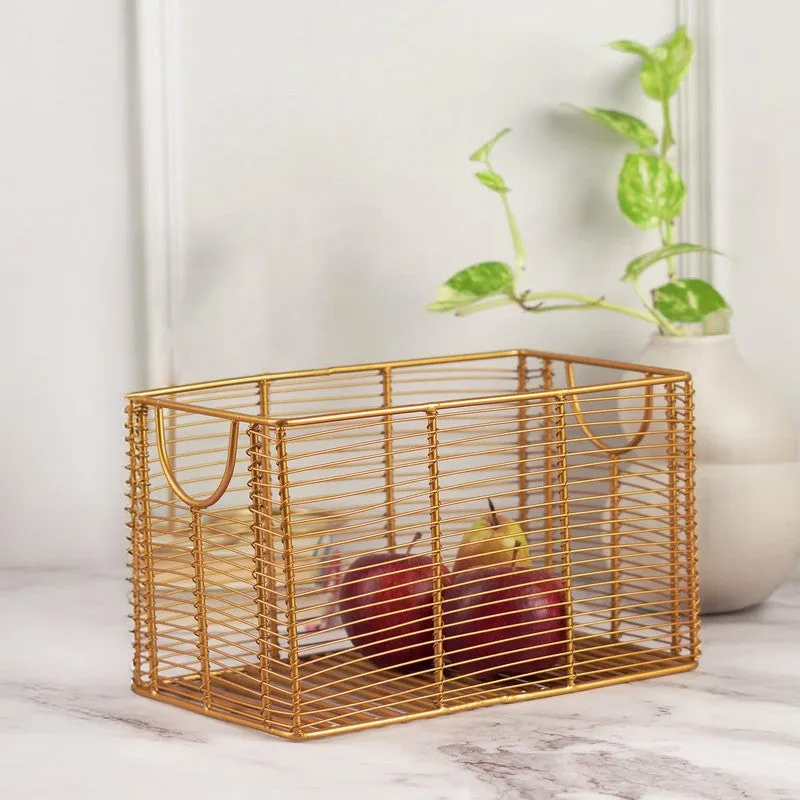 Foxy Boxy Mesh Basket - Gold media 1